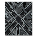 Monochromatic Urban Street Crossroad Rug