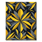 Modern Yellow and Gray Botanical Bloom Rug