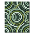 Layered Green Swirl Circular Rug