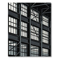 Monochrome Industrial Grid Architectural Rug