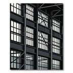 Monochrome Industrial Grid Architectural Rug