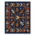 Earthy Orange Arrow Geometric Boho Art Rug