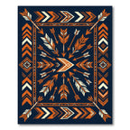 Earthy Orange Arrow Geometric Boho Art Rug