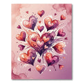 Watercolor Gradient Hearts Cluster Rug