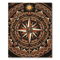 Earthy Sunset Compass Geometric Totem Rug