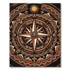Earthy Sunset Compass Geometric Totem Rug