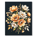 Golden White Peony Bouquet Rug