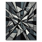 Monochrome Geometric Shards Abstract Area Rug