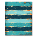 Aqua Teal Orange Splotch Stripes Rug