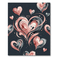 Pink Gray Swirl Hearts Watercolor Rug