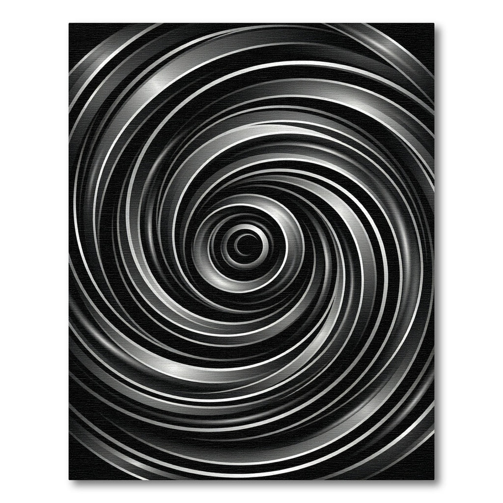 Sleek Silver Swirl Abstract Rug