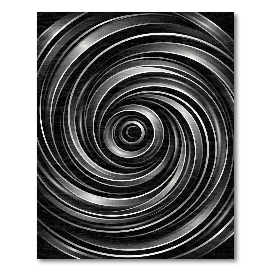 Sleek Silver Swirl Abstract Rug