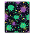 Vibrant Neon Splatter Abstract Modern Art Rug