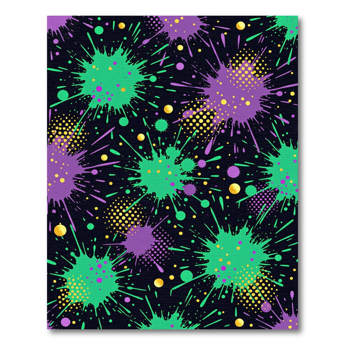 Vibrant Neon Splatter Abstract Modern Art Rug