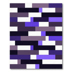 Modern Purple and Dark Geometric Block Rug