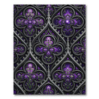 Gothic Purple Floral Stained Glass Rug