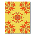 Vibrant Orange Floral Mandala Rug