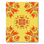 Vibrant Orange Floral Mandala Rug