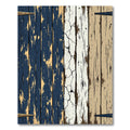 Rustic Navy White and Tan Striped Plank Rug