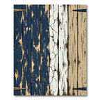 Rustic Navy White and Tan Striped Plank Rug