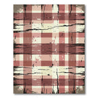 Rustic Red Distressed Plaid Rug