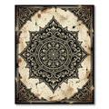 Vintage Gold Gilded Ornate Mandala Rug