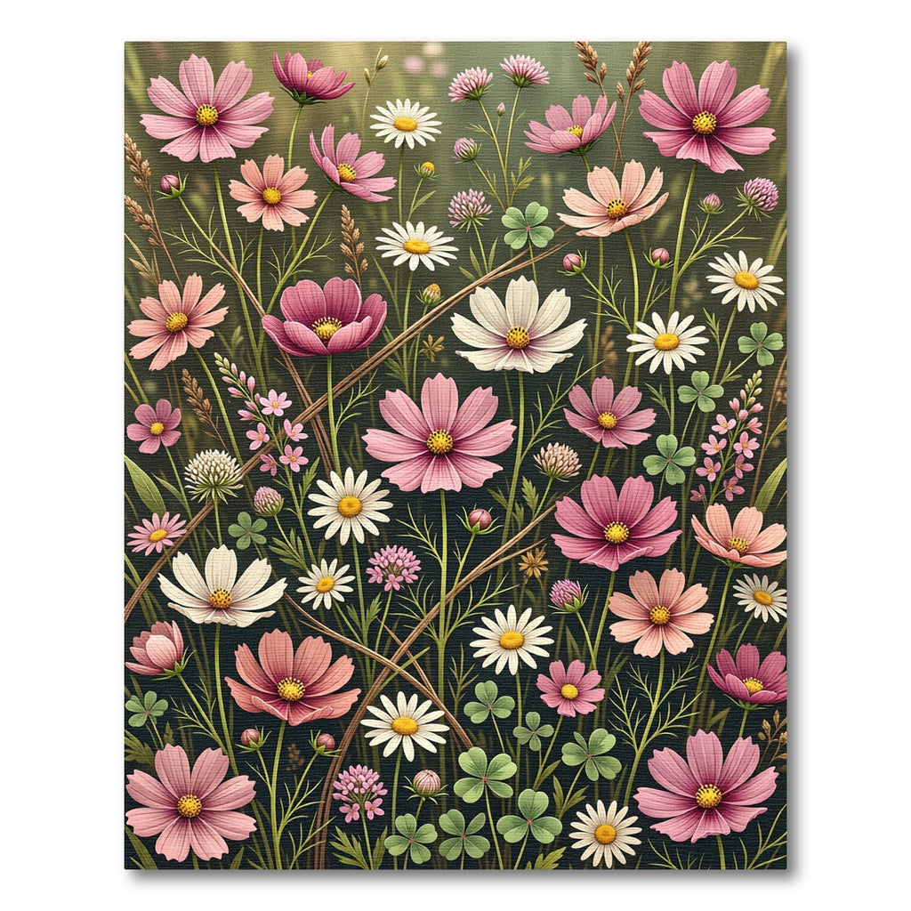 Wildflower Garden Pink Floral Meadow Rug