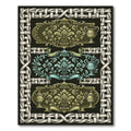 Ornate Rococo Urn Ivory Woven Border Rug