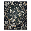 Vintage White Floral Swirls Rug