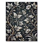 Vintage White Floral Swirls Rug