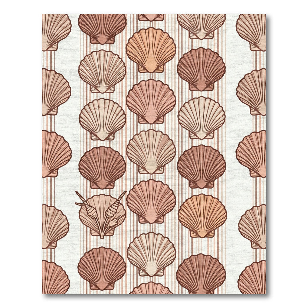 Coastal Shells with Vertical Stripes Rug