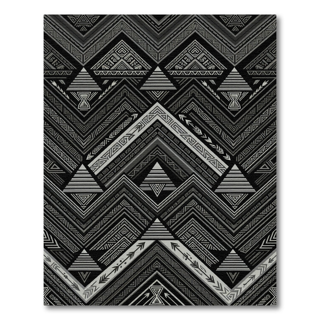 Monochromatic Tribal Chevron Triangle Rug