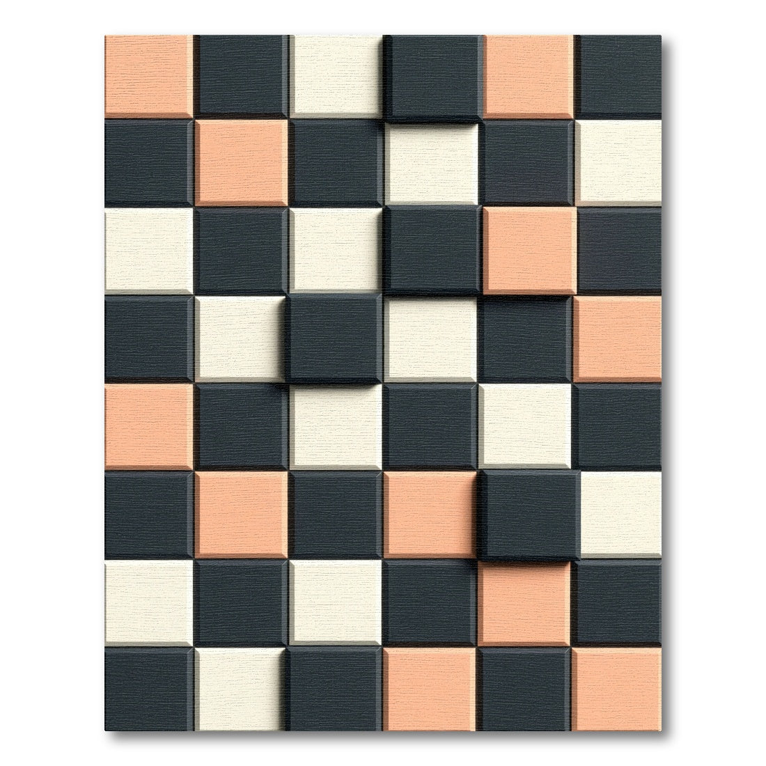 Modern Geometric Block Grid Rug