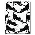 Black Cats Stretching Abstraction Rug