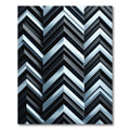 Monochromatic Steel Geometric Chevron Rug
