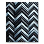 Monochromatic Steel Geometric Chevron Rug