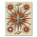 Mid-Century Orange Atomic Starburst Rug