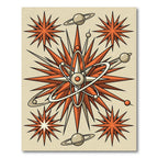 Mid-Century Orange Atomic Starburst Rug