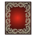 Red Gradient Leafy Border Rug
