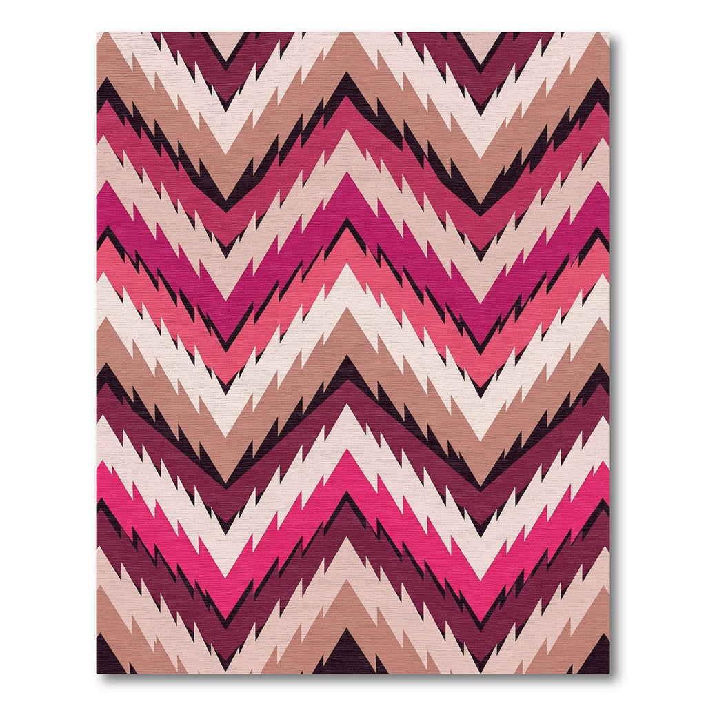 Bold Pink Jagged Chevron Pattern Rug