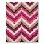 Bold Pink Jagged Chevron Pattern Rug