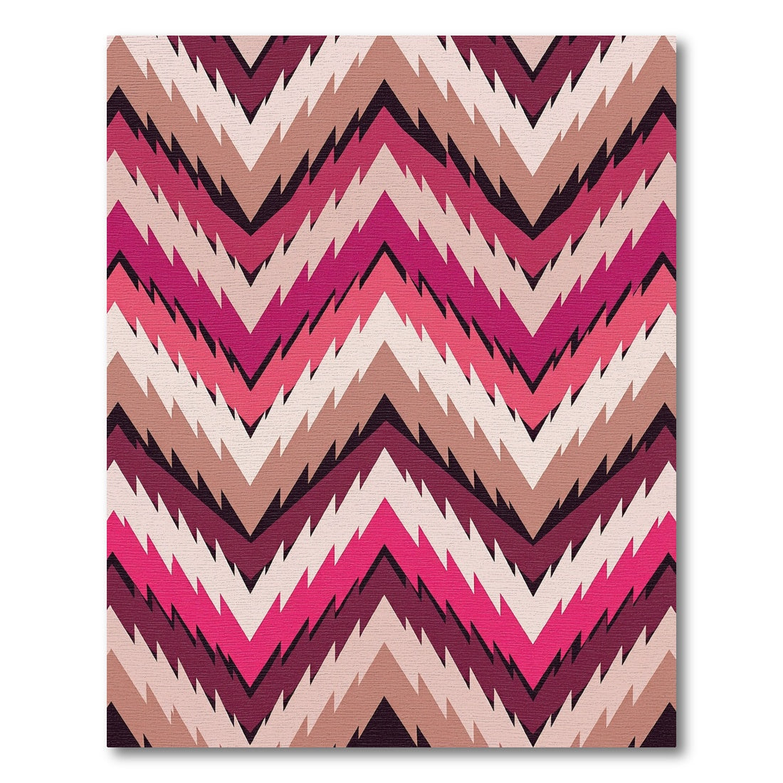 Bold Pink Jagged Chevron Pattern Rug