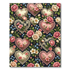 Romantic Pink Floral Heart Lace Rug