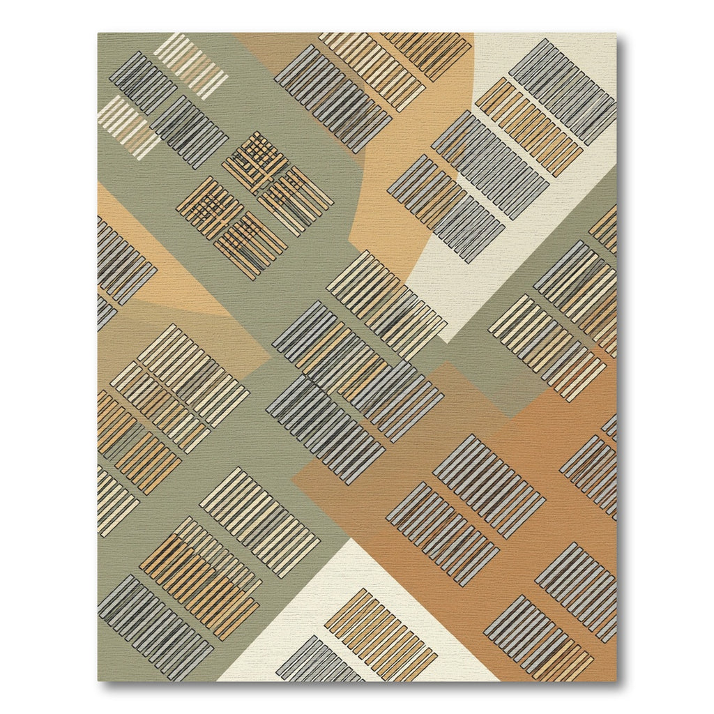 Earthy Hues Rectangular Grid Layout Rug