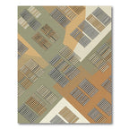 Earthy Hues Rectangular Grid Layout Rug