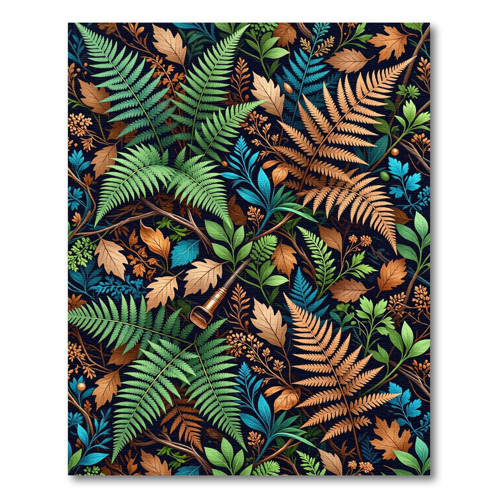 Lush Tropical Fern Forest Floor Rug
