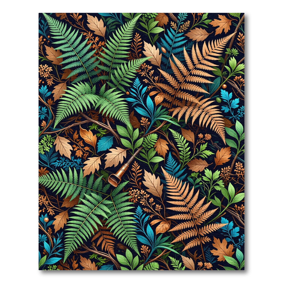 Lush Tropical Fern Forest Floor Rug