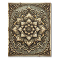 Vintage Ornate Golden Floral Damask Rug
