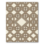 Elegant Neutral Lattice Diamond Cream Rug