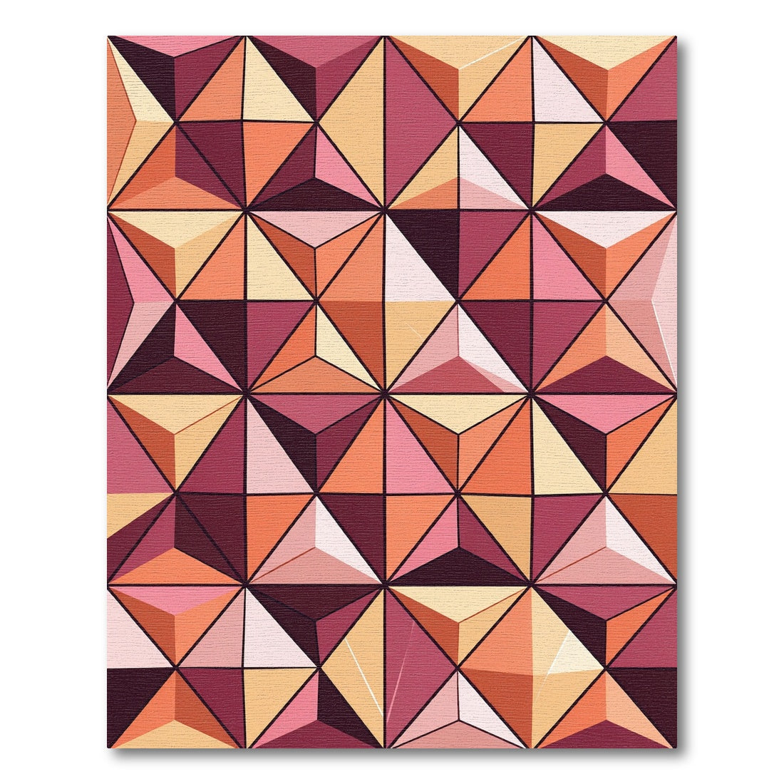 Geometric Radiant Sunset Prism Mosaic Rug